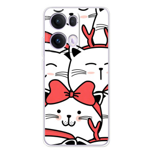 Бампер с изображением Котиков для ОППО Рено 13 Про 5G – Новогодние котики