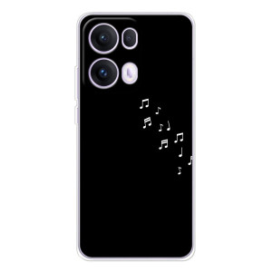 Чохол з картинками на чорному фоні для OPPO Reno 13 Pro 5G – Ноти