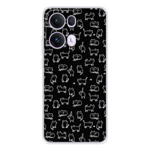 Чехол с принтом для OPPO Reno 13 Pro 5G (AlphaPrint) Модные коты