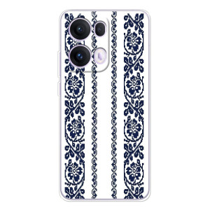 Силиконовый Чехол на OPPO Reno 13 Pro 5G с картинкой Вышиванки – Синяя вышиванка