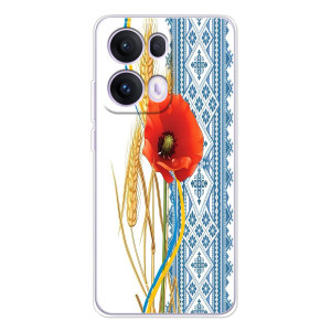 Силиконовый Чехол на OPPO Reno 13 Pro 5G с картинкой Вышиванки – Вышиванка с цветком