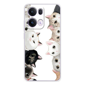 Чехол с милыми котиками на satisfei@@@@@@p Те Reno 13 Pro 5G – Черно-белые котики