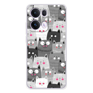 Чехол с милыми котиками на satisfei@@@@@@p Те Reno 13 Pro 5G – Коллаж с котами