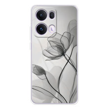 Чехол с цветочным принтом на 

ОПО Reno 13 Про 5G 
 – Черные цветы