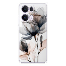 Чехол с цветочным принтом на 

ОПО Reno 13 Про 5G 
 – Цветы на белом