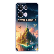 Чехол с картинками Майнкрафт для  satisfei@@@@@@p Те Reno 13 Pro 5G
 – Лого Майнкрафт