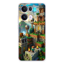 Чехол с картинками Майнкрафт для  satisfei@@@@@@p Те Reno 13 Pro 5G
 – Город Майнкрафт