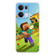 Чехол с картинками Майнкрафт для  satisfei@@@@@@p Те Reno 13 Pro 5G
 – Персонаж Майнкрафт