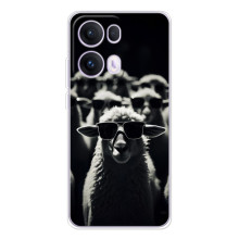 Чехол с принтом стильные животные для 

ОПО Reno 13 Про 5G 
 – Овечка в очках