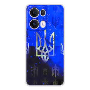 Чехол с украинским гербом на OPPO Reno 13 Pro 5G – Гербы на синем