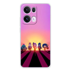 Силиконовый Чехол на OPPO Reno 13 Pro 5G с картинкой Brawl Stars (Персонажи в закате)