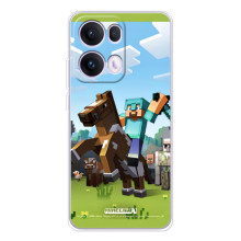 Чохли для OPPO Reno 13 Pro 5G (Персонажі МайнКрафт) – На коні