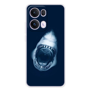 Силиконовый бампер с картинкой животных для OPPO Reno 13 Pro 5G (Пасть Акулы)
