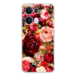 Силиконовый бампер с принтом (цветочки) на ОППО Рено 13 Про 5G (Букет цветов)