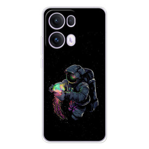 Силиконовый Чехол с принтом "Космонавты" на OPPO Reno 13 Pro 5G – В руках земля