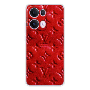 Текстурний Чохол Louis Vuitton для ОРО Reno 13 Про 5G (Червоний ЛВ)