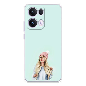 Силиконовый Чехол на OPPO Reno 13 Pro 5G с картинкой Стильных Девушек (В шапке)