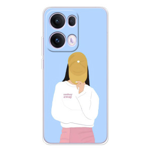 Силиконовый Чехол на OPPO Reno 13 Pro 5G с картинкой Стильных Девушек (Желтая кепка)