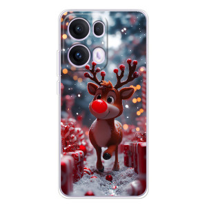 Яркий чехол для OPPO Reno 13 Pro 5G с Зимними Оленятами