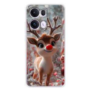 Яркий чехол для OPPO Reno 13 Pro 5G с Зимними Оленятами