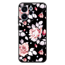 Чохли з квітами для OPPO Reno 15 F (VPrint) (Квіти на чорному)