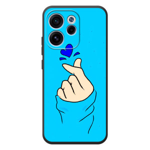Чохол (Знак сердечка) для OPPO Reno 15 F – Сердечко на синоьому