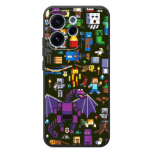 Чохол Майнкрафт на OPPO Reno 15 F (AlphaPrint) Minecraft (Колаж Майнкрафт)