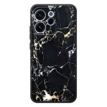 Чехол с текстурой Мрамора на ОППО Рено 15 Ф (Чёрный мрамор)