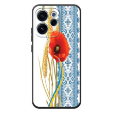 Силиконовый Чехол на OPPO Reno 15 F с картинкой Вышиванки (Вышиванка с цветком)