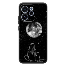 Чехол с рисунком кот на OPPO Reno 15 F (Девушка с котом)