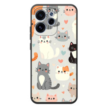Чехол с рисунком кот на OPPO Reno 15 F (Коллаж котов)