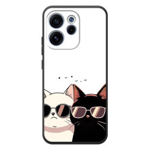 Чехол с рисунком кот на OPPO Reno 15 F (Коты в очках)