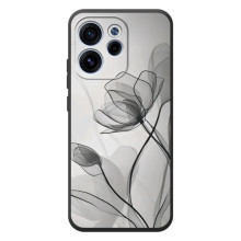 Чохол з квітковим принтом на ОРО Reno 15 Ф (Чорні квіти)