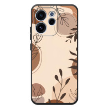 Чохол з квітковим принтом на ОРО Reno 15 Ф (Коричневі квіти)