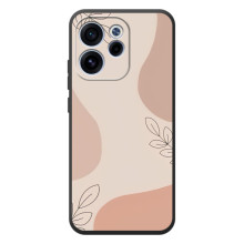 Чехол цветочный дизайн для OPPO Reno 15 F (Коричневый фон)