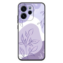 Силконовий чохол з принтом в квітах на OPPO Reno 15 F (Фіолетовий дизайн)