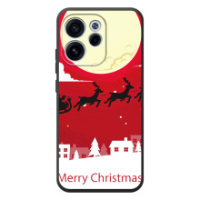 Різдвяні Чохли для OPPO Reno 15 F (VPrint) (Санта з оленями)