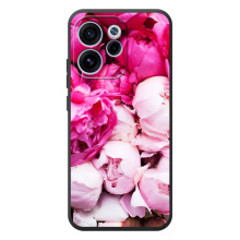 Силиконовый бампер с принтом (цветочки) на ОППО Рено 15 Ф (Пионы)