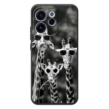 Силіконовий чохол з КАРТИНКАМИ літо для OPPO Reno 15 F (AlphaPrint) (Жирафи в окулярах)