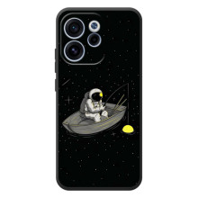 Силиконовый Чехол с принтом "Космонавты" на OPPO Reno 15 F (Космонавт на рыбалке)