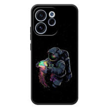 Силиконовый Чехол с принтом "Космонавты" на OPPO Reno 15 F (В руках земля)