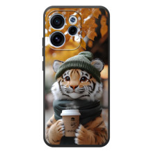 Друкований чохол 'Звірята з кавою' для OPPO Reno 15 F – Тигр з кавою