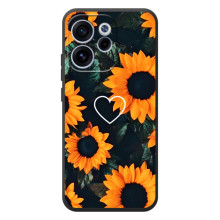 Чехлы с картинкой Подсолнухов для ОППО Рено 15 ФС (Сердечко в подсолнухах)