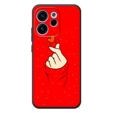 Чехлы (Знак сердечка) на OPPO Reno 15 FS (Сердце на красном)