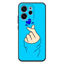 Чехлы (Знак сердечка) на OPPO Reno 15 FS (Сердце на синем)