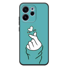 Чехлы (Знак сердечка) на OPPO Reno 15 FS (Сердечко на бирюзовом)