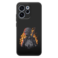 Силиконовый чехол с картинкой "Герой Pubg" на OPPO Reno 15 FS (В огне)