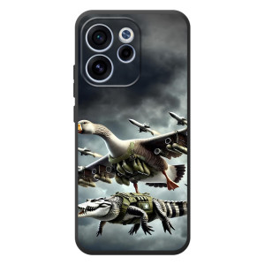 Чехол с мемами тралалело тралала для OPPO Reno 15 FS – Гусини и крокодило
