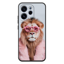 Чехол с принтом стильные животные для ..."ОППО Ренo 15 ФС" (Лев в очках)
