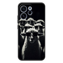 Чехол с принтом стильные животные для ..."ОППО Ренo 15 ФС" (Овечка в очках)